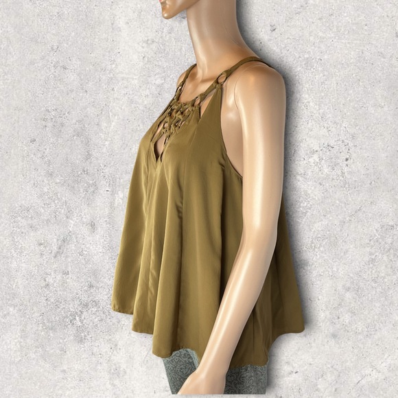 Free People Hoop-Knotted Flowy Tank Top, Brown |XS - Picture 2 of 10